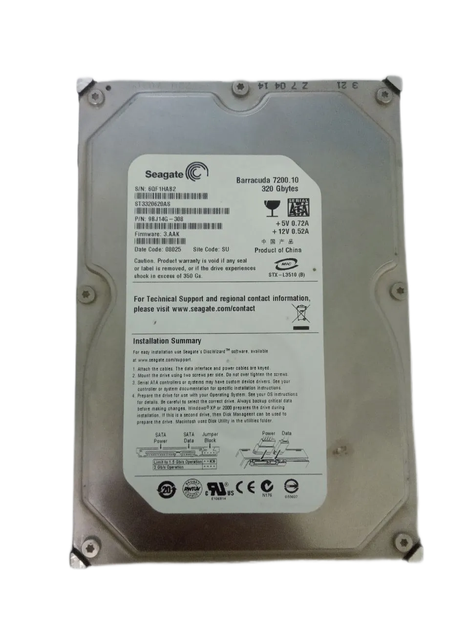 Жесткий диск Seagate Barracuda 320 ГБ ST3320620AS SATA-0